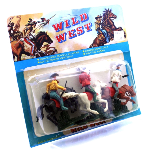 Wild West Figurenmodelle authentische Modelle in Aktion Figuren (Indianer vs. Cowboys): 3 Figuren in Blisterverpackung (Set 1)